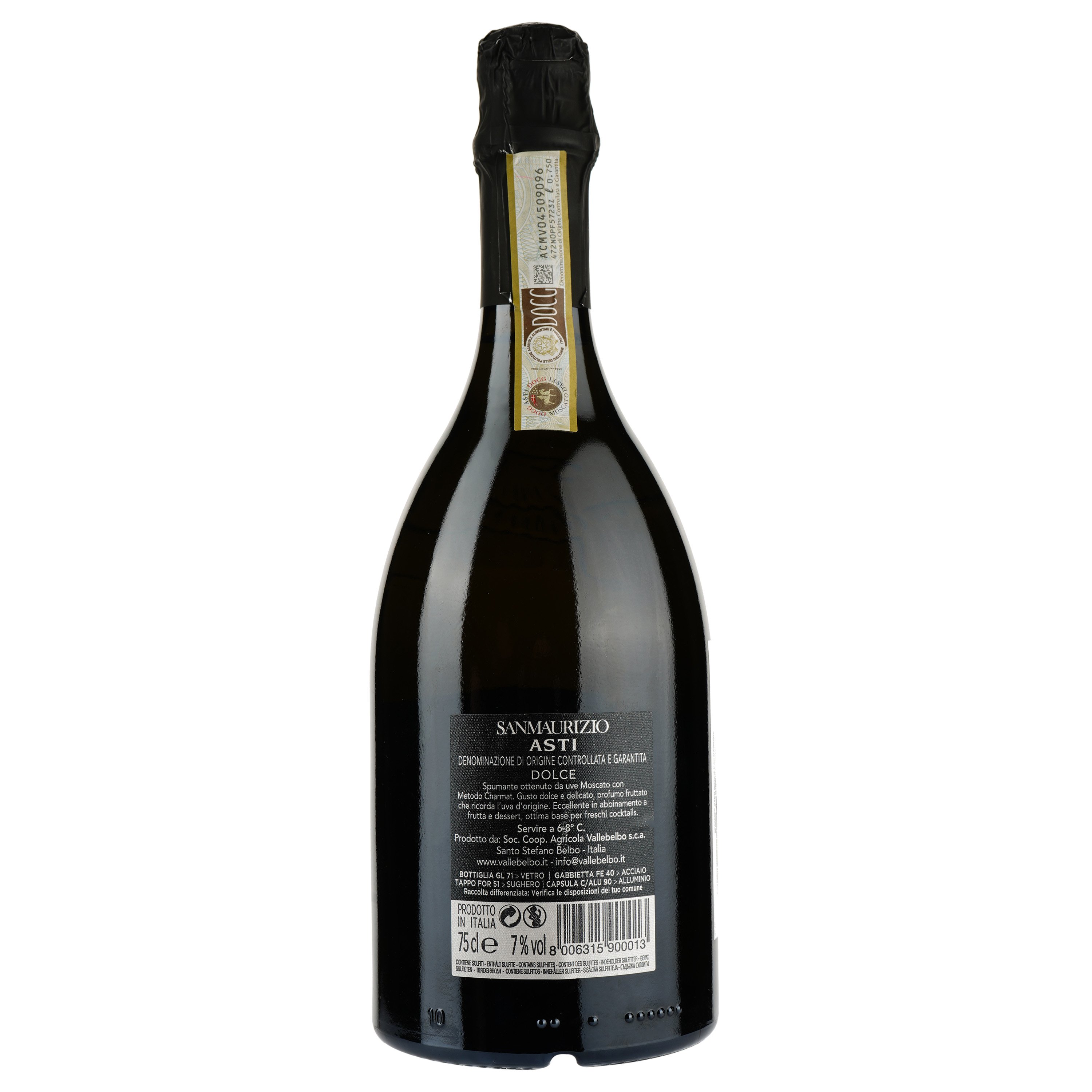 Вино игристое San Maurizio Asti DOCG Dolce, белое, сладкое, 7%, 0,75 л (1091) - фото 2
