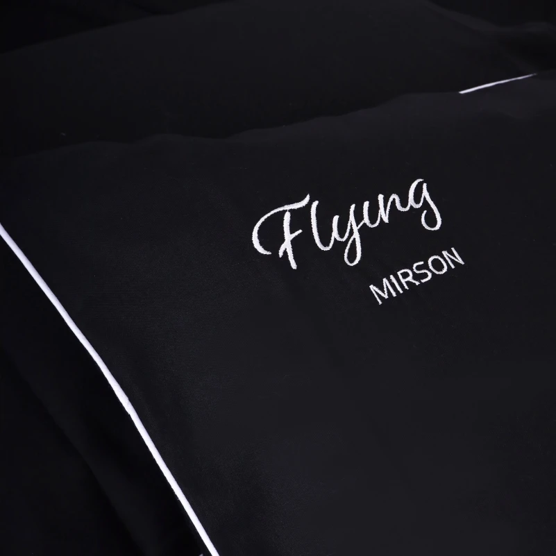 Простыня MirSon Ranforce Elite 16-9000 Black Stone "Flying" 220x240 см черная (2200008700676) - фото 5