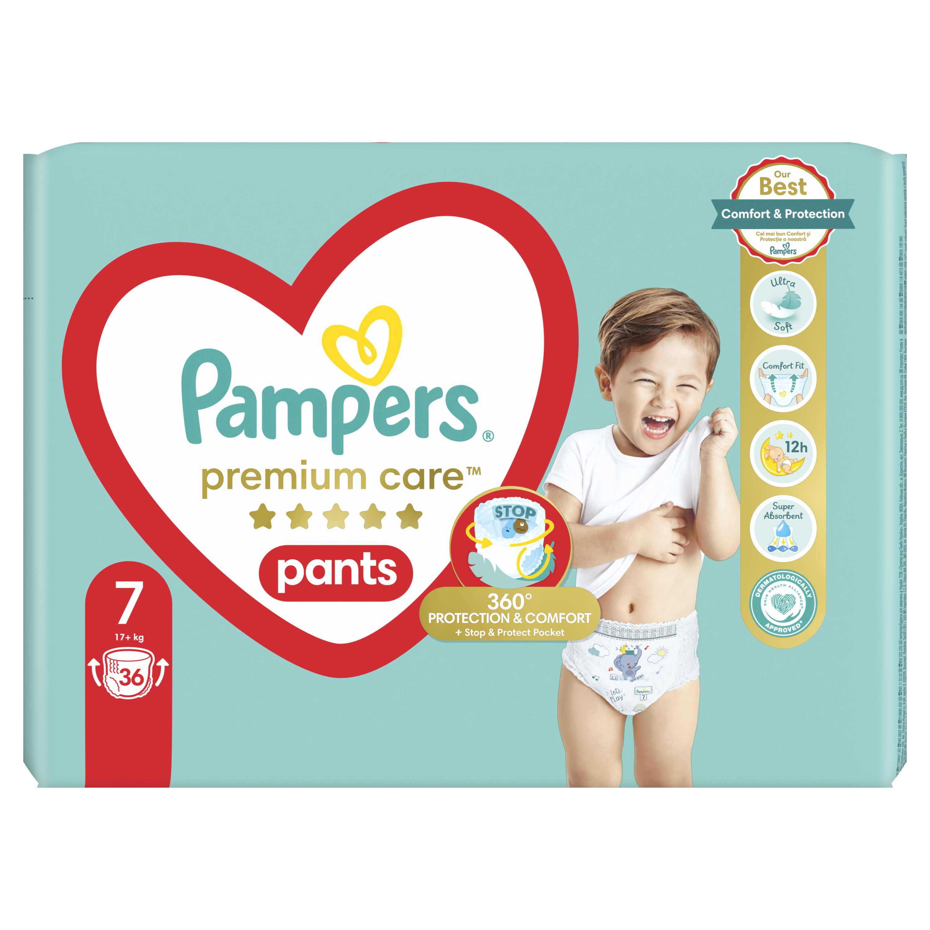 Подгузники-трусики Pampers Premium Care Pants Giant Plus 7 (17+кг) 36 шт. - фото 2