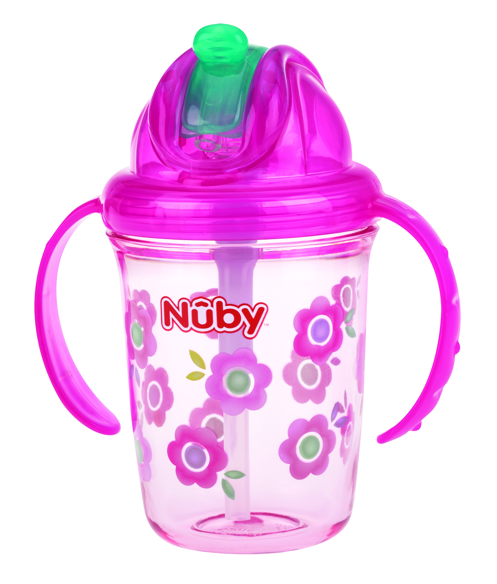 Поїльник Nuby з трубочкою-непроливайкою, 240 мл, рожевий (NV0414017pink) - фото 1