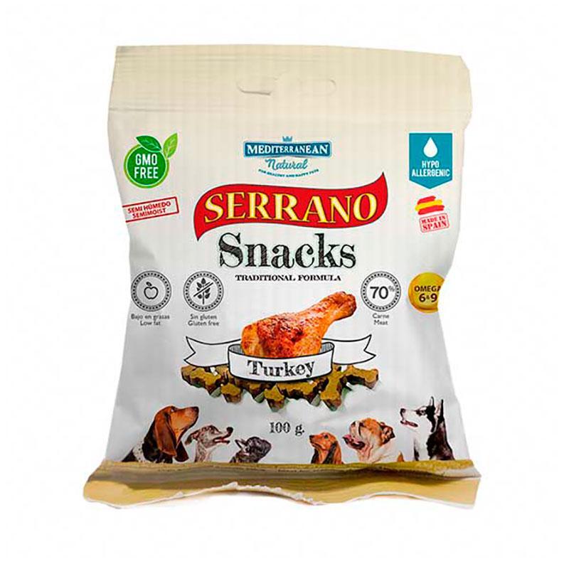 Натуральні ласощі для собак Sserrano Snack Індичка, 100 г - фото 1