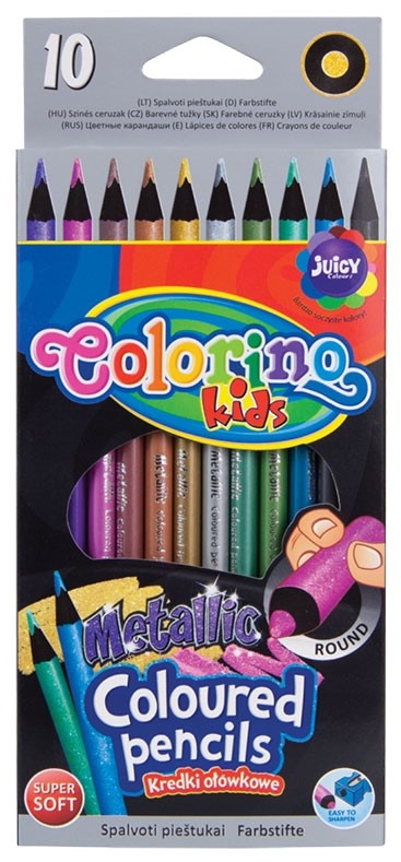 Олівці кольорові Colorino Metallic, м'які, 10 кольорів, 10 шт. (34678PTR) - фото 1
