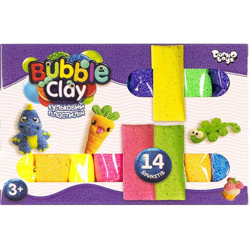 Комплект креативного творчества Danko Toys Bubble Clay BBC-05-01U, 14 брикетов - фото 1