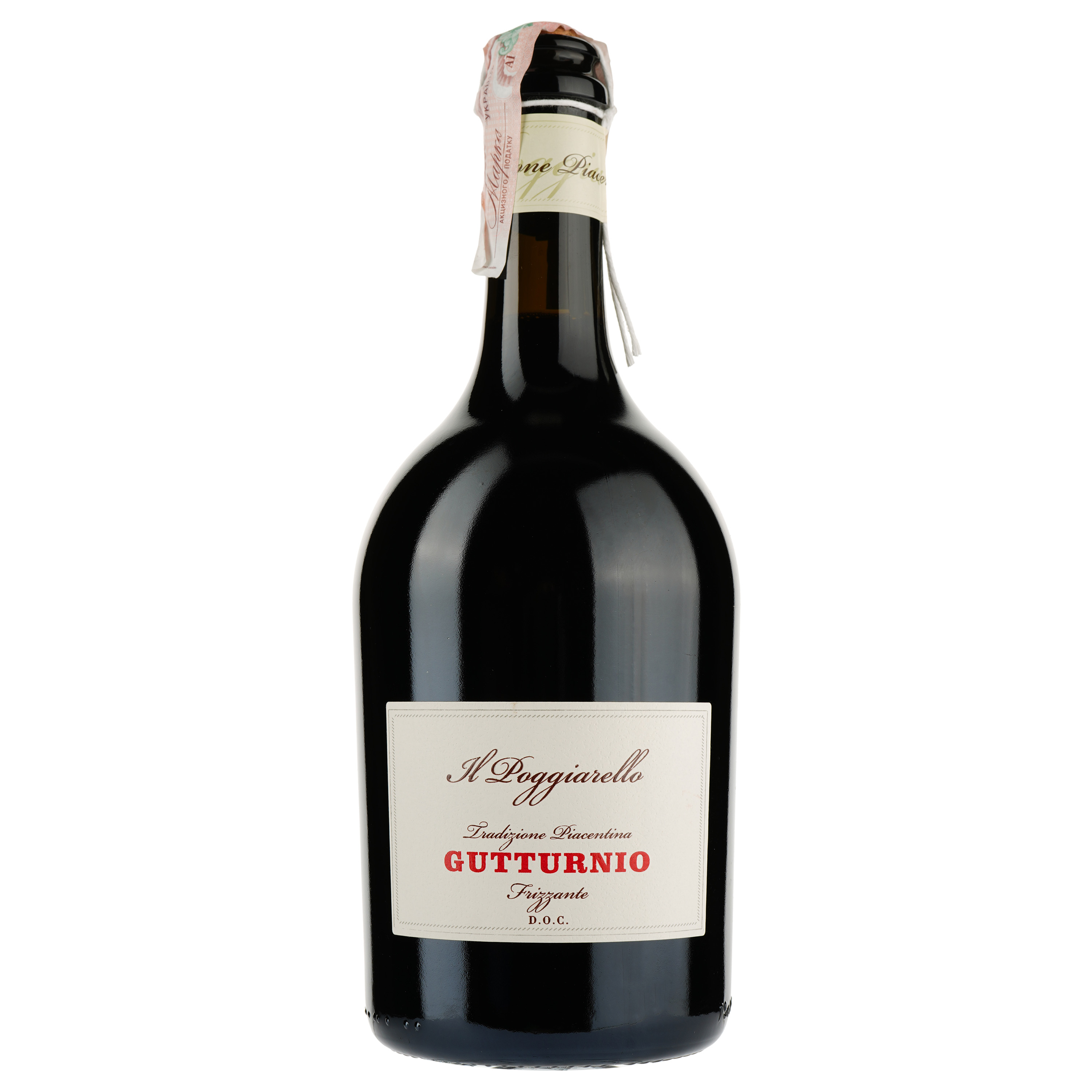 Ігристе вино Il Poggiarello Gutturnio del colli Placentini frizzante DOC, червоне, брют, 12,5%, 0,75 л - фото 2