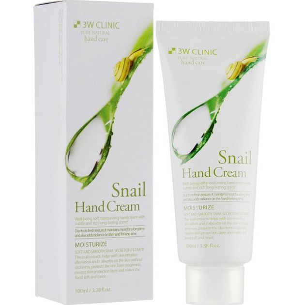 Крем для рук 3W Clinic Snail Hand Cream увлажняющий с муцином улитки 100 мл - фото 2