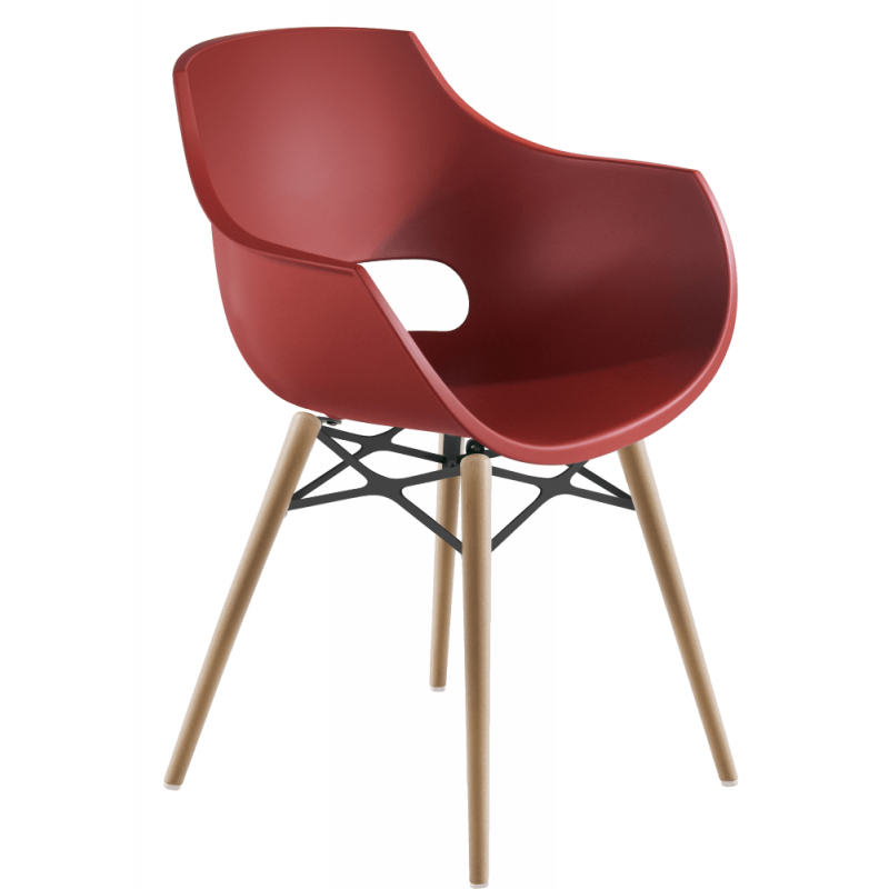 Кресло Papatya Opal-Wox, рама натуральный бук , матовый красный кирпич (818780) - фото 1