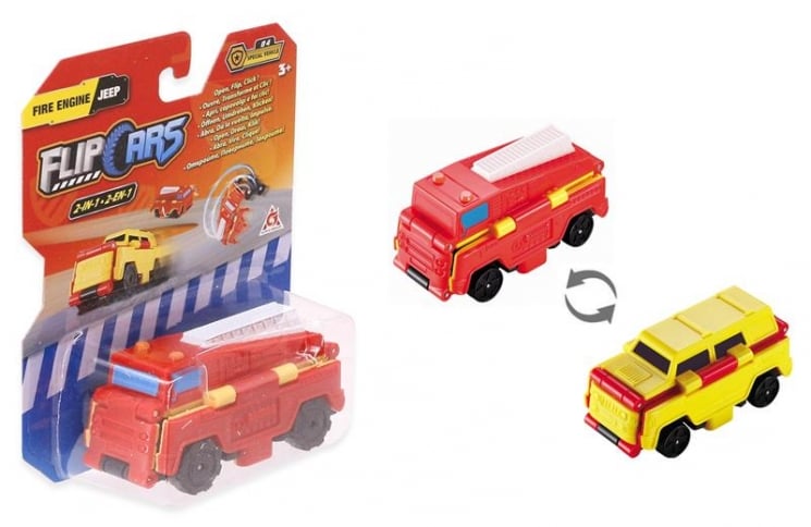Машинка-трансформер Flip Cars Пожарный автомобиль и Внедорожник, 8см (EU463875-05) - фото 2