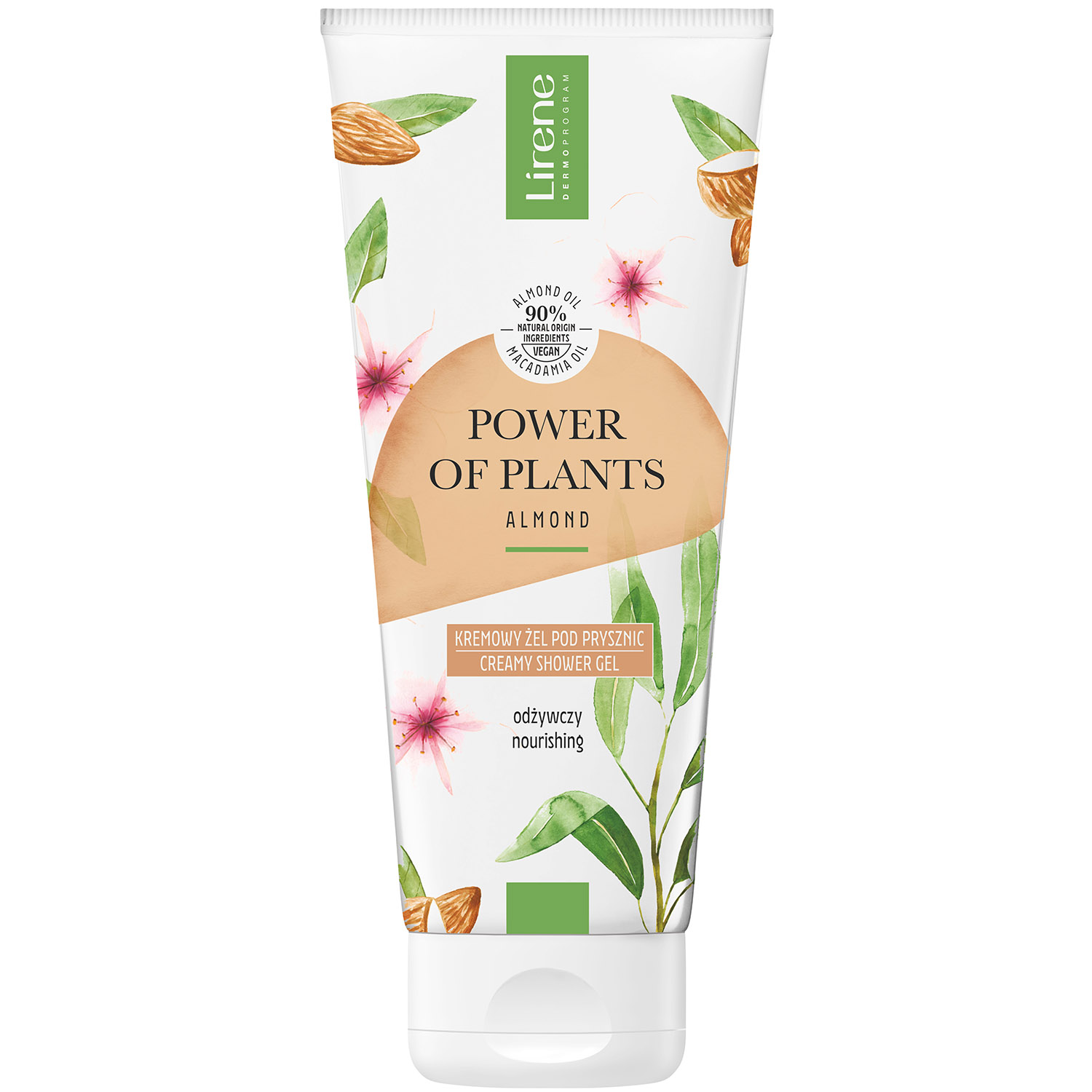 Живильний крем-гель для душу Lirene Power Of Plants Migdal Nourishing Creamy Shower Gel 200 мл - фото 1