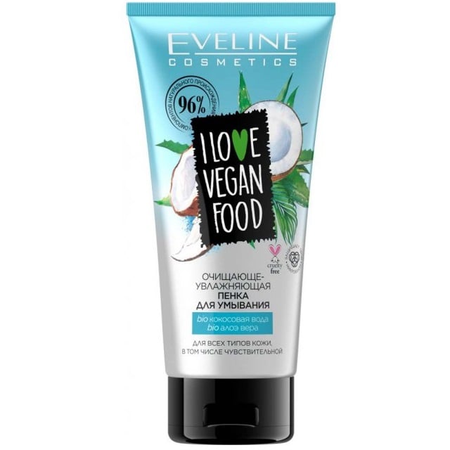 Фото - Засіб для очищення обличчя і тіла Eveline Cosmetics Пінка для вмивання Eveline I Love Food очищуюче-зволожуюча, 175 мл (A175LI 