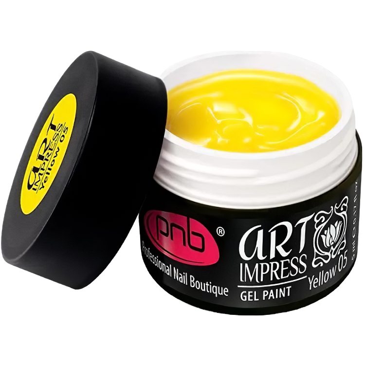 Гель-краска PNB UV/LED Art Impress gel paint yellow 05 желтая 5 мл - фото 1