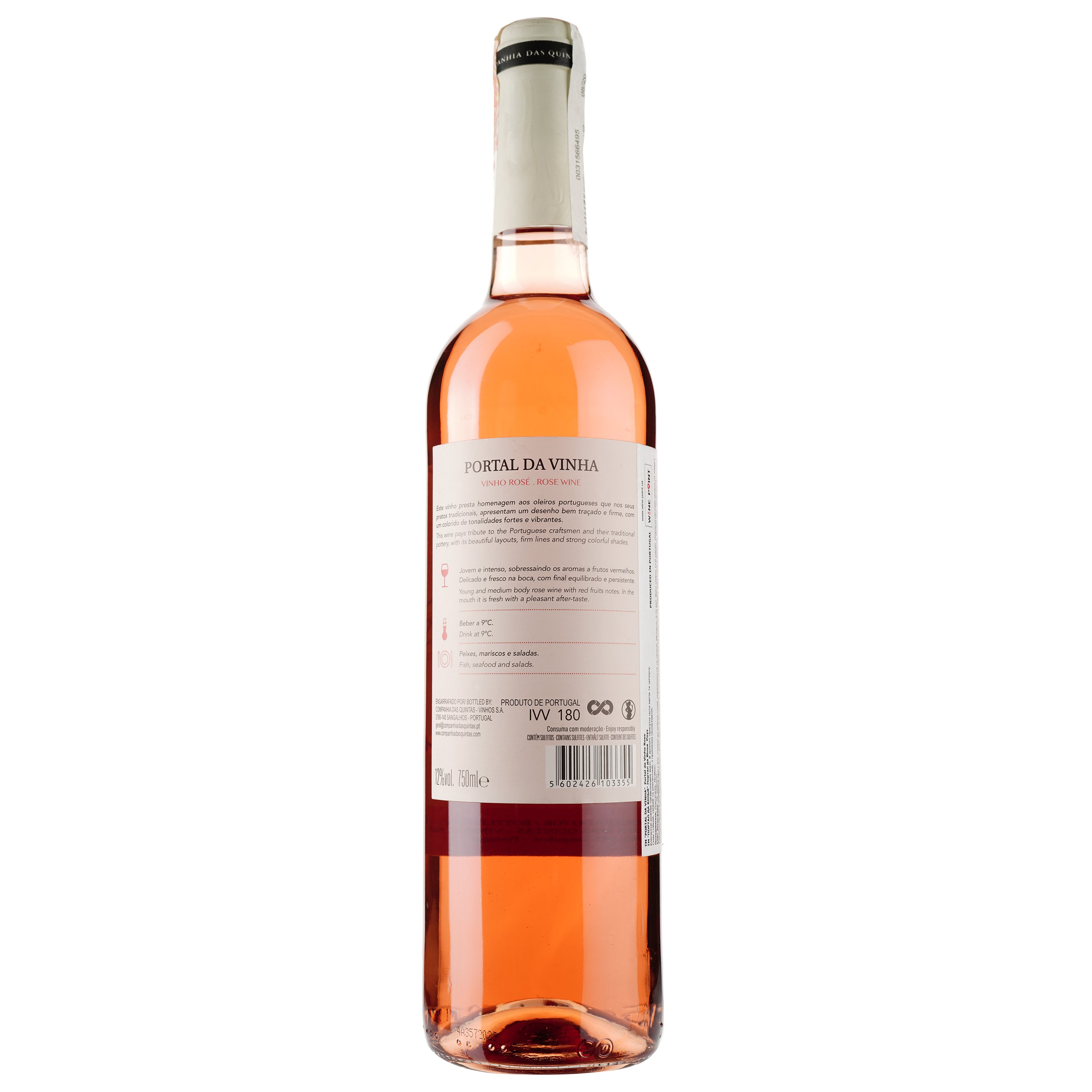 Вино Portal da Vinha Rose, рожеве, напівсолодке, 12%, 0,75 л - фото 2