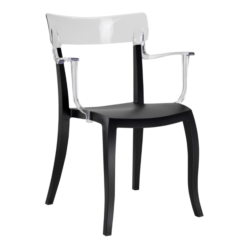 Крісло Papatya Hera-K, чорне сидіння, верх прозоро-чистий (289726) - фото 1