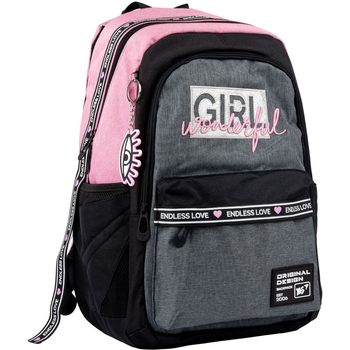 Рюкзак Yes TS-61 Girl Wonderful, черный с розовым (558908) - фото 2