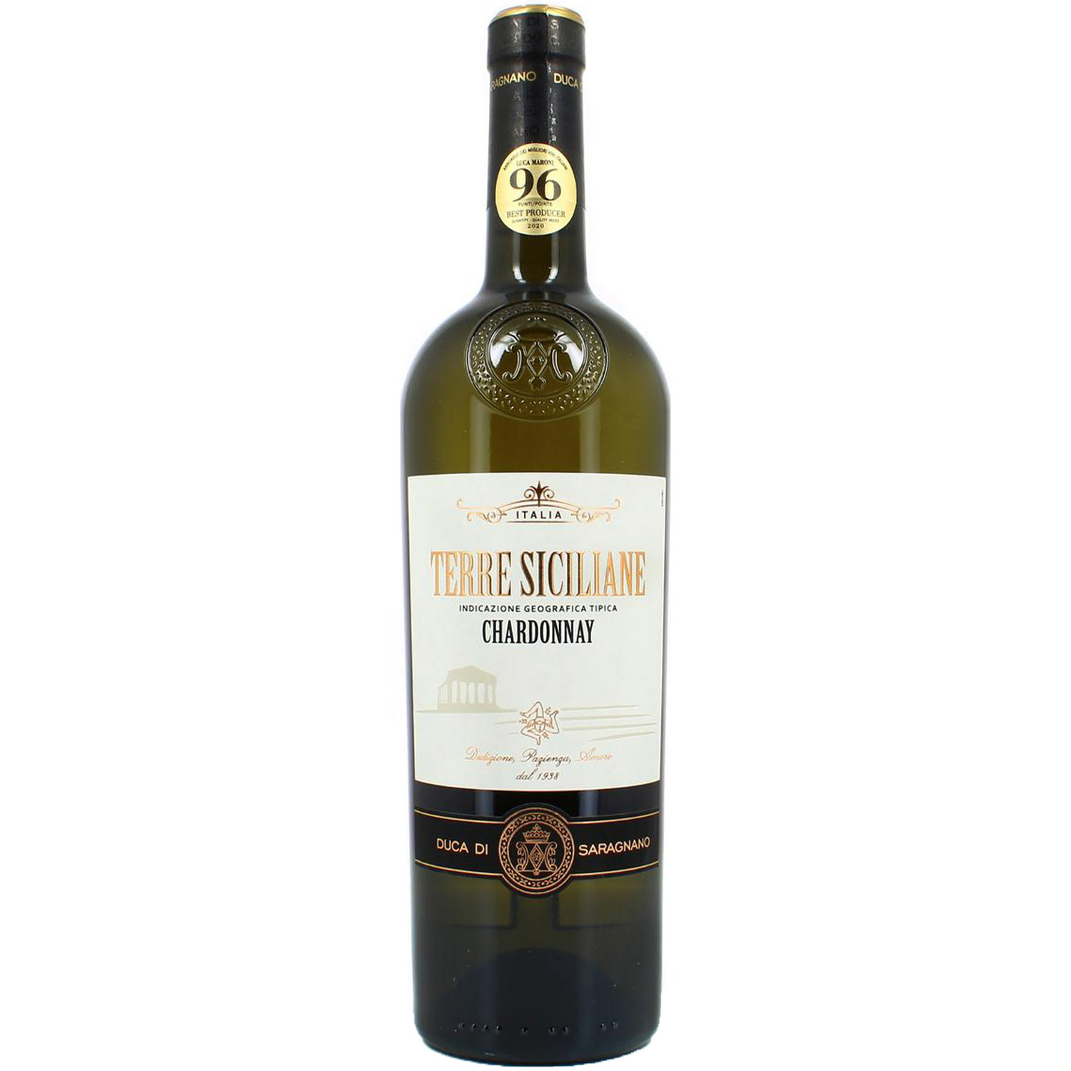 Вино Duca Di Saragnano Terre Siciliane Chardonnay IGT белое полусухое 0.75 л - фото 1