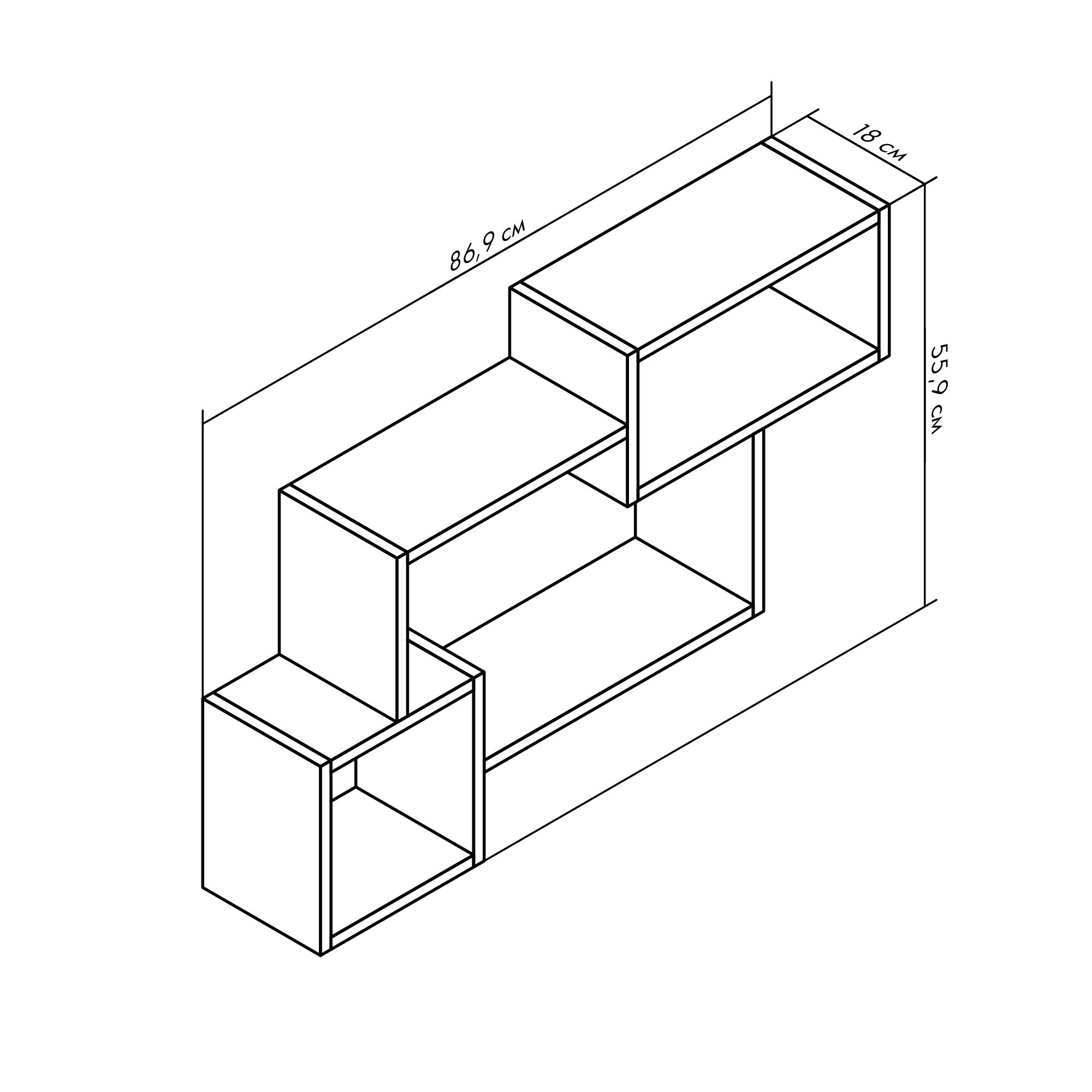 Полиця Hopanchuk Furniture Дейві севілья з білим (45C1C3) - фото 3