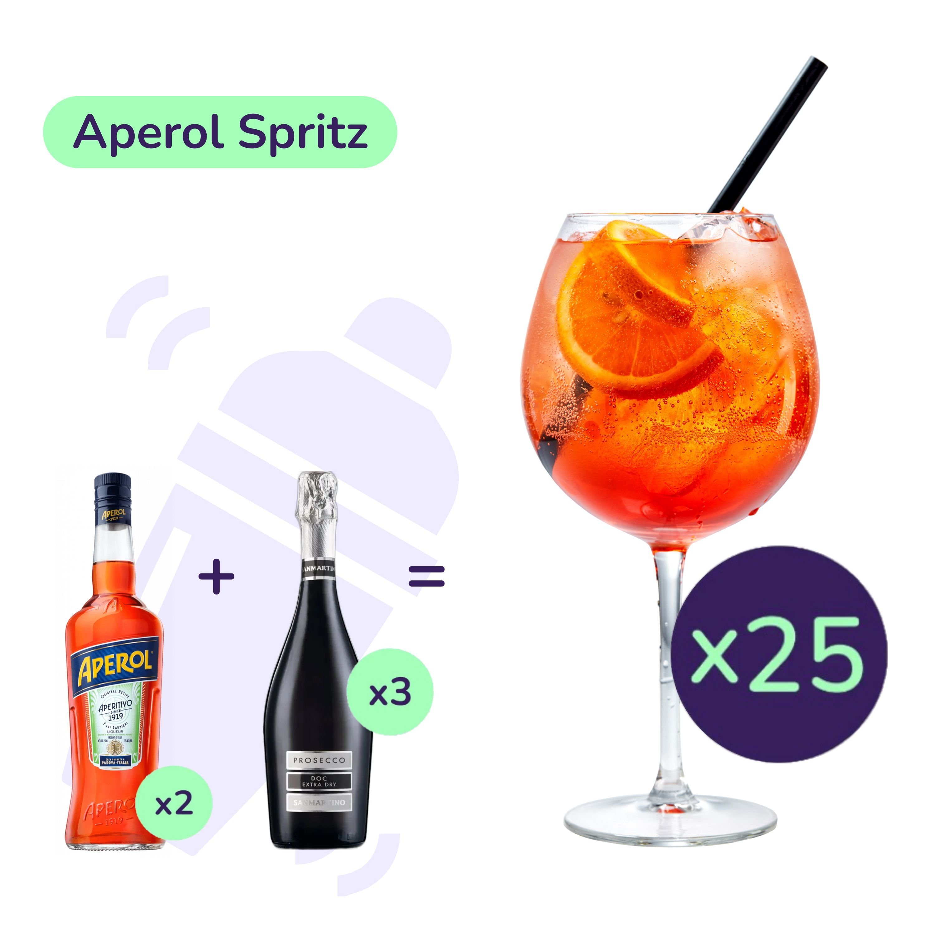 Коктейль Aperol Spritz (набор ингредиентов) х25 на основе Aperol - фото 1