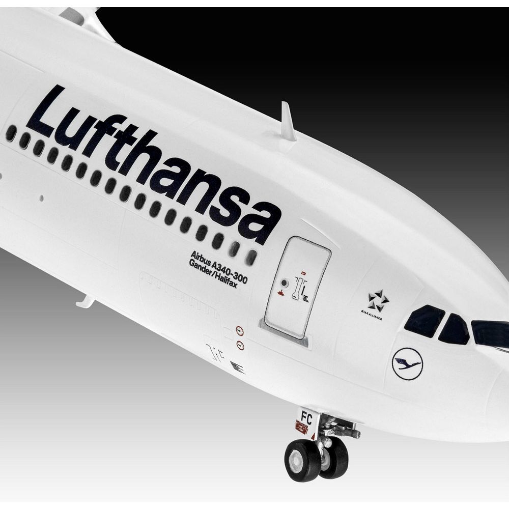 Збірна модель Revell Літак Airbus A340-300 Lufthansa рівень 4, масштаб 1:144, 114 деталей (RVL-03803) - фото 6