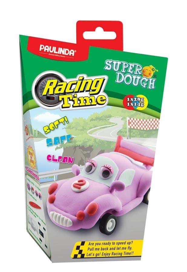 Масса для лепки Paulinda Super Dough Racing time Машинка, розовый (PL-081161-2) - фото 1