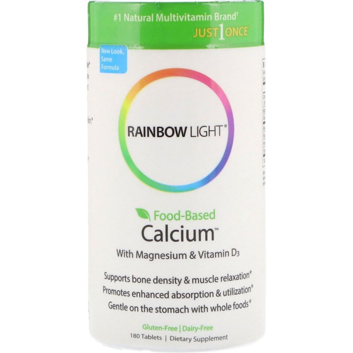 Кальцій з магнієм і вітаміном D3 Rainbow Light Food-Based Calcium 180 таблеток - фото 1