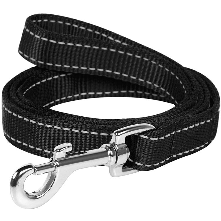 Повідець для собак Dog Extremе, нейлоновий, подвійний, 122х2,5 см, чорний - фото 1