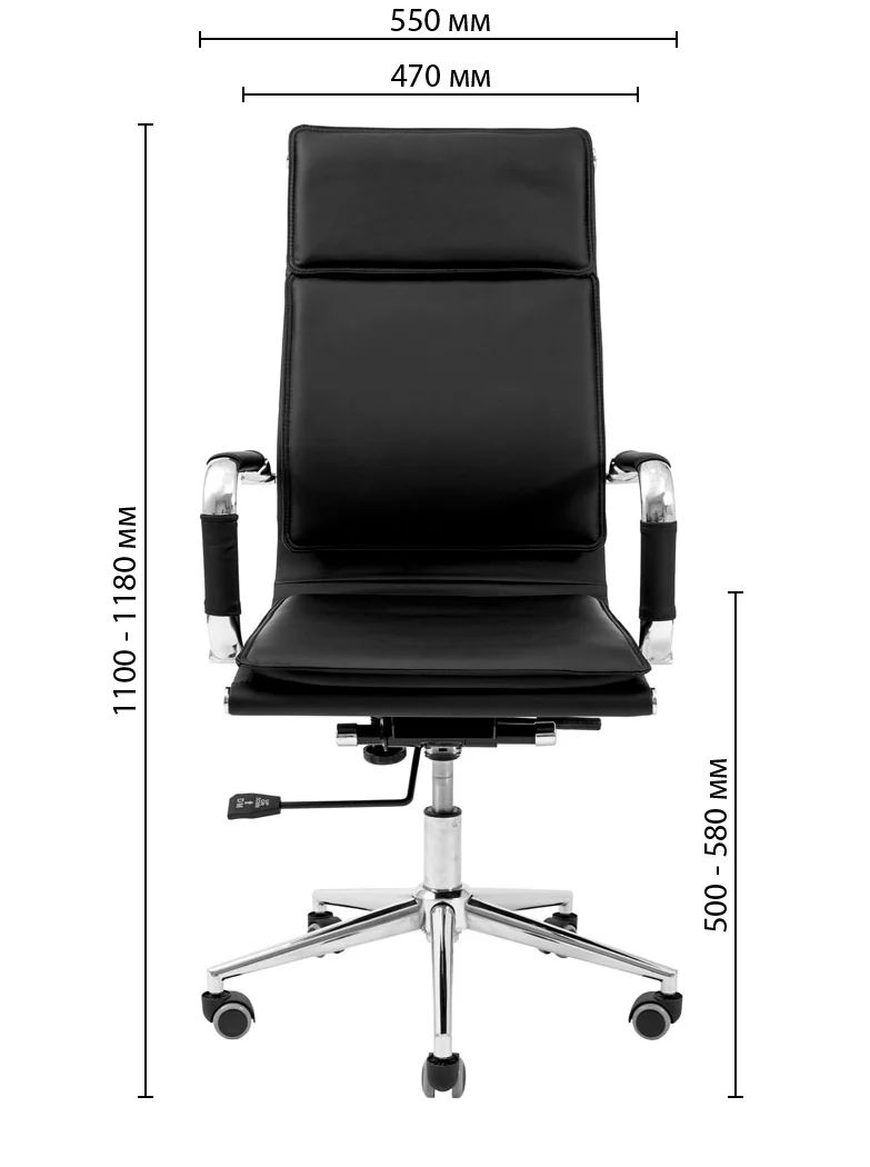 Кресло офисное Richman Гаваи Хром DT Deep Tilt черный (RCM-1028) - фото 10