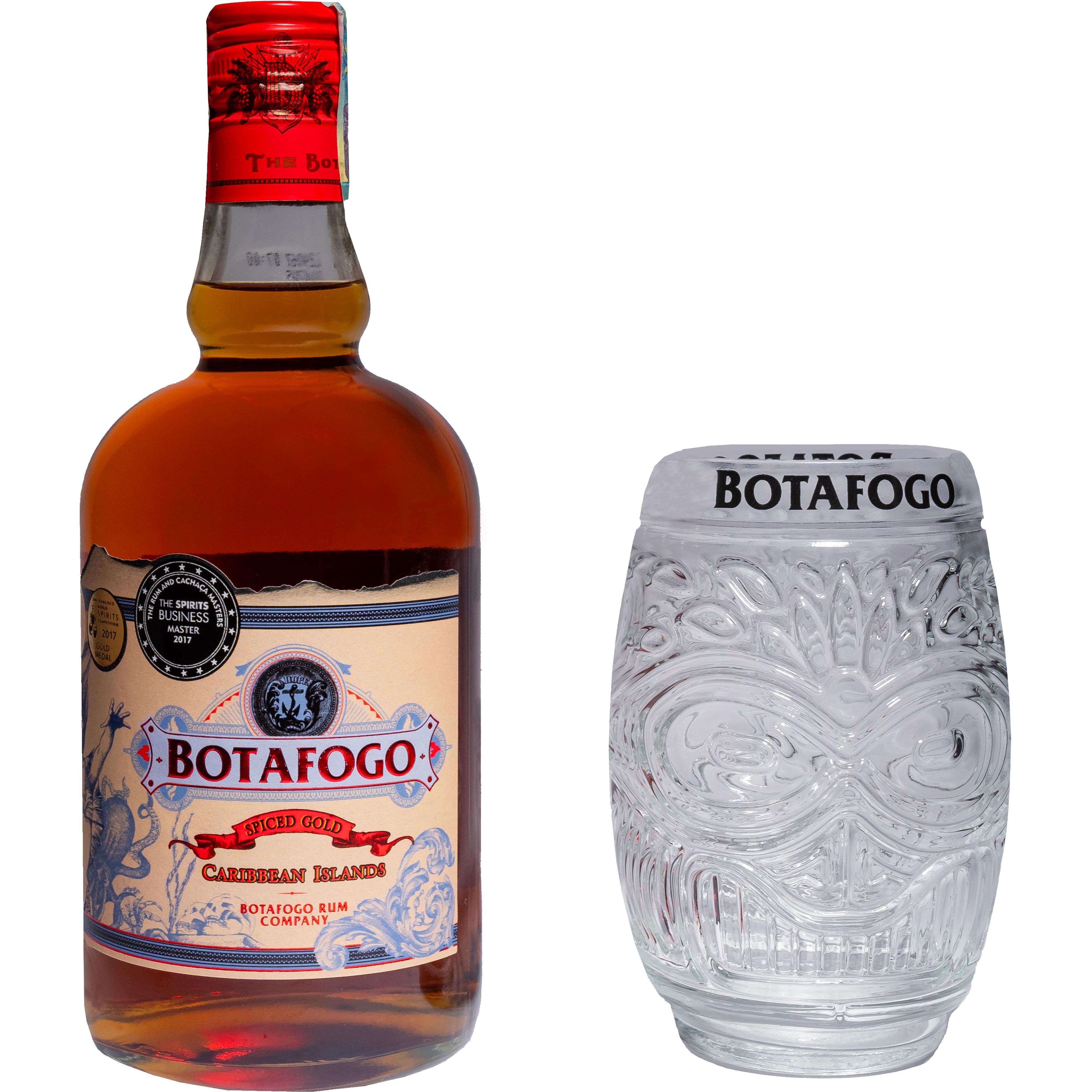 Набір: ром Botafogo Spiced 40%, 0.7 л + склянка в подарунковій упаковці - фото 2