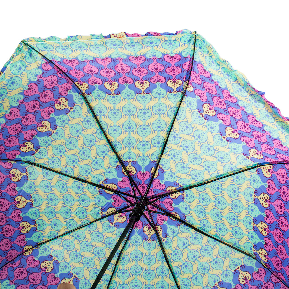 Жіноча складана парасолька напівавтомат Eterno 98 см бірюзова - фото 3