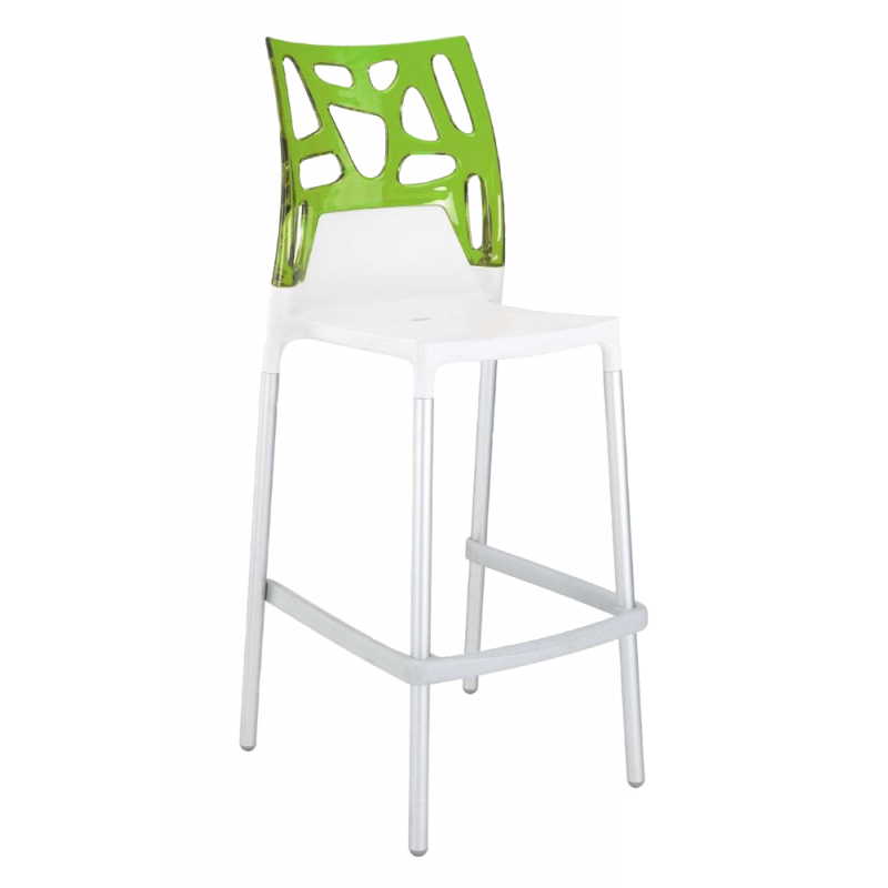 Барный стул Papatya Ego-Rock, белый с зеленым (431972) - фото 1