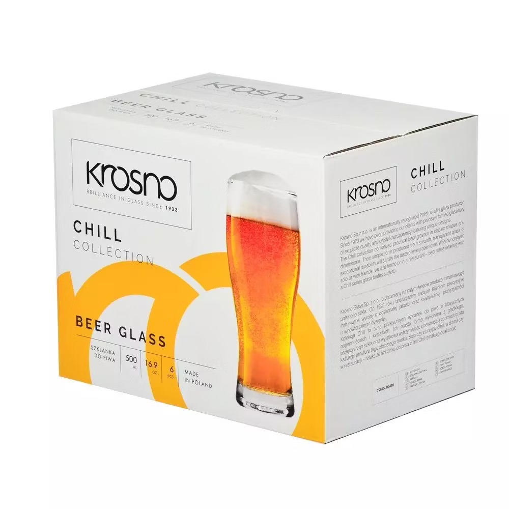 Набір келихів для пива Krosno Chill-3, скло, 500 мл, 6 шт. (788227) - фото 3