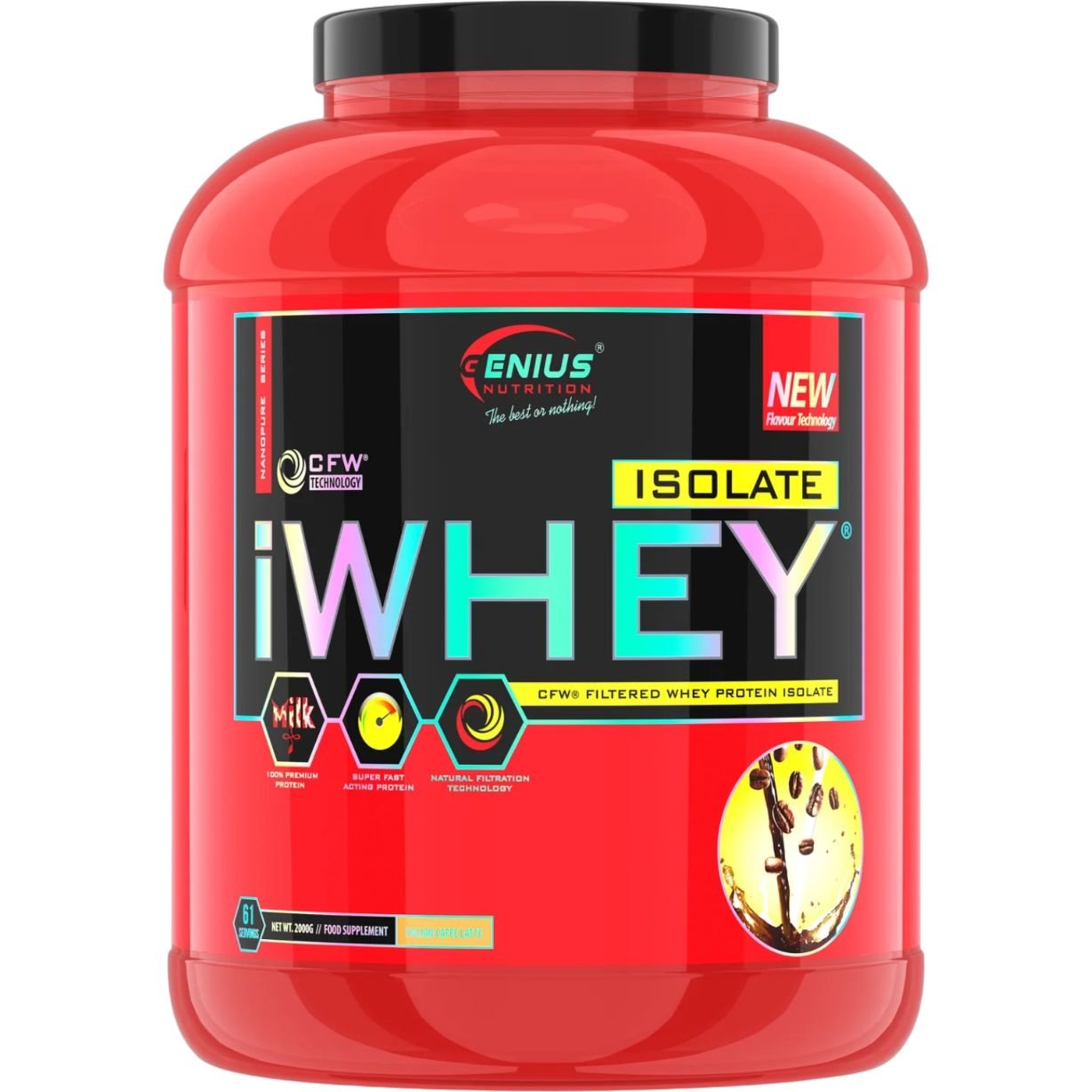 Протеин Genius Nutrition iWhey Isolate Italian Caffe Late 2 кг - фото 1