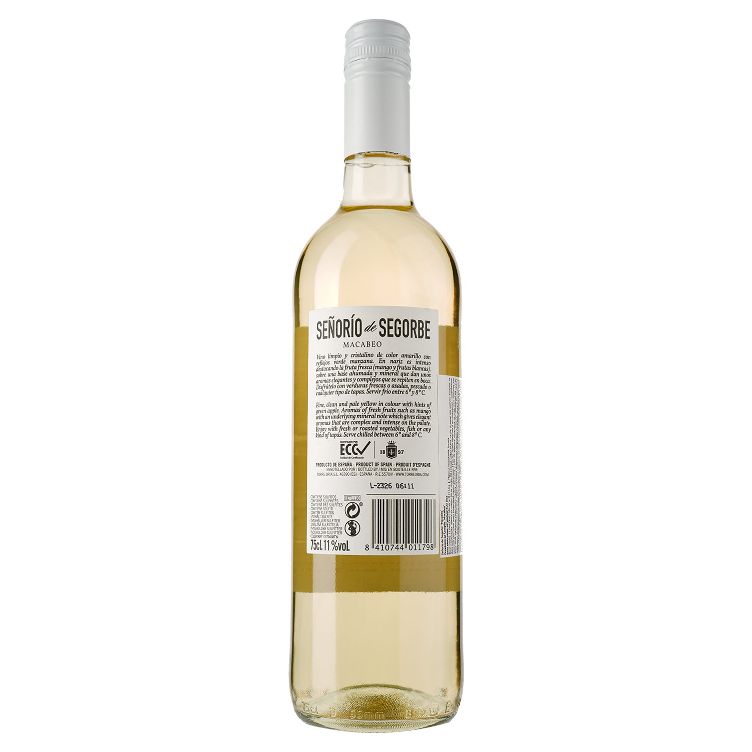 Вино Torre Oria Señorio de Segorbe Macabeo, белое, сухое, 0,75 л - фото 2