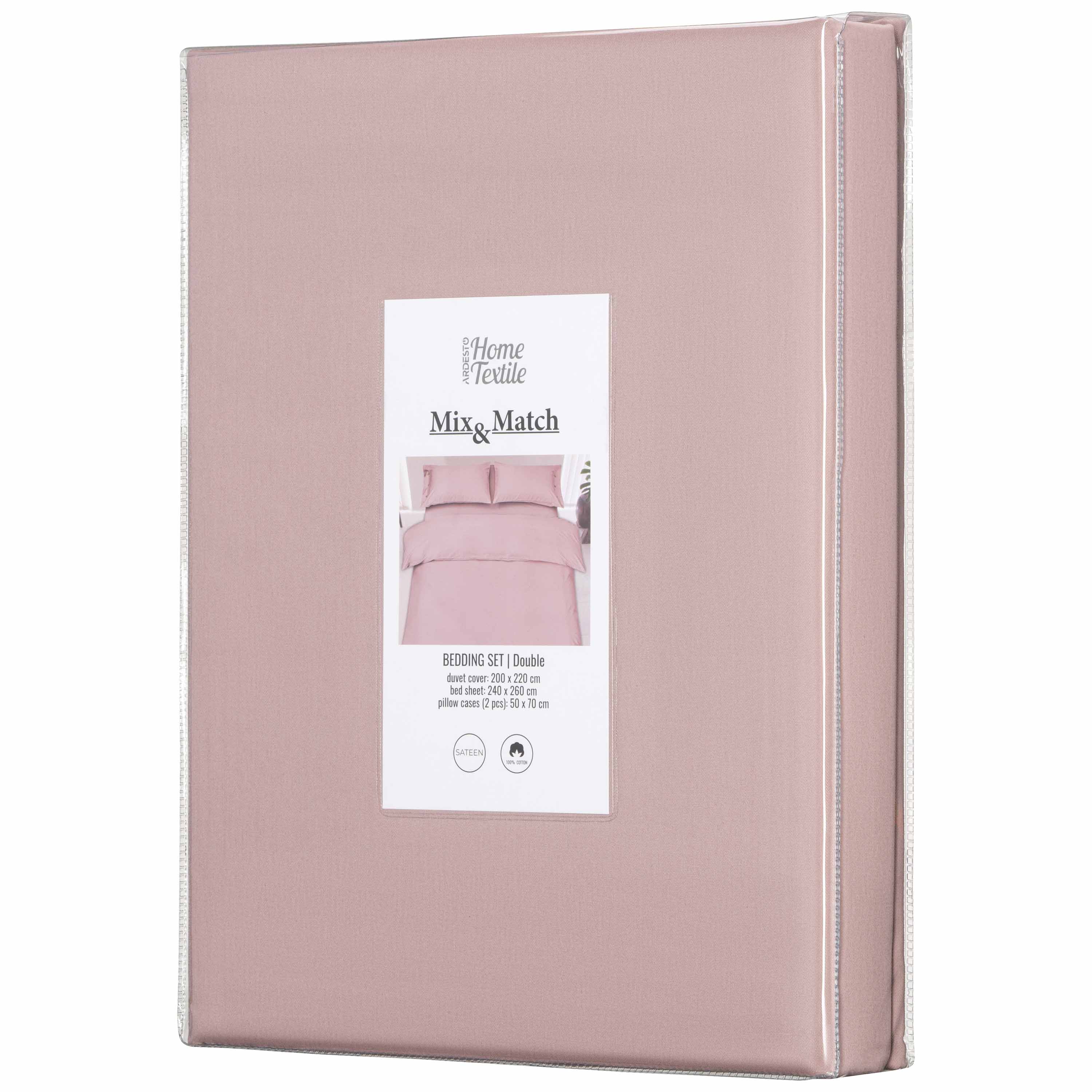 Комплект постельного белья Ardesto Mix&Match сатин двуспальный евро светло-розовый (ART2022SP) - фото 12