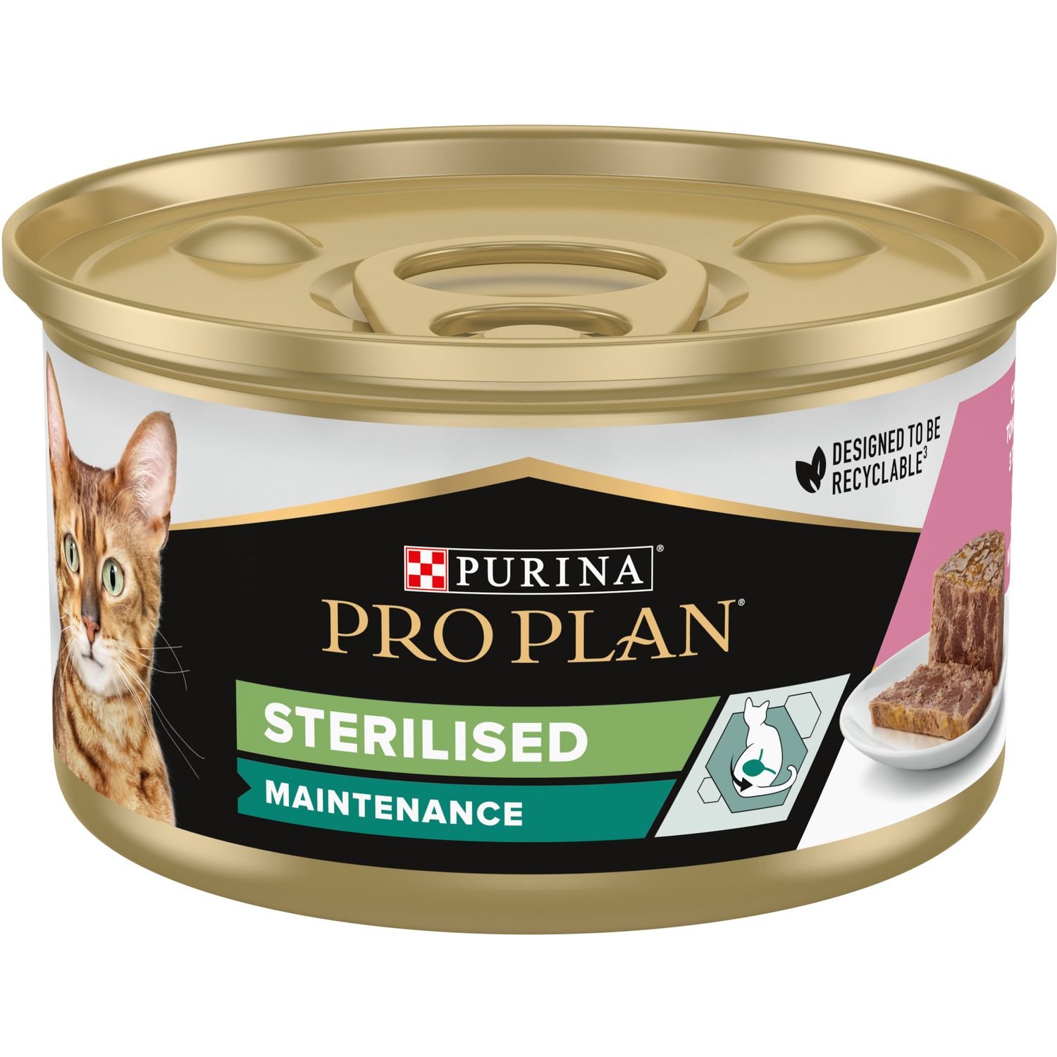 Влажный корм для взрослых кошек после стерилизации Purina Pro Plan Sterilised кусочки в паштете с тунцом и лососем 85 г (12458938) - фото 1