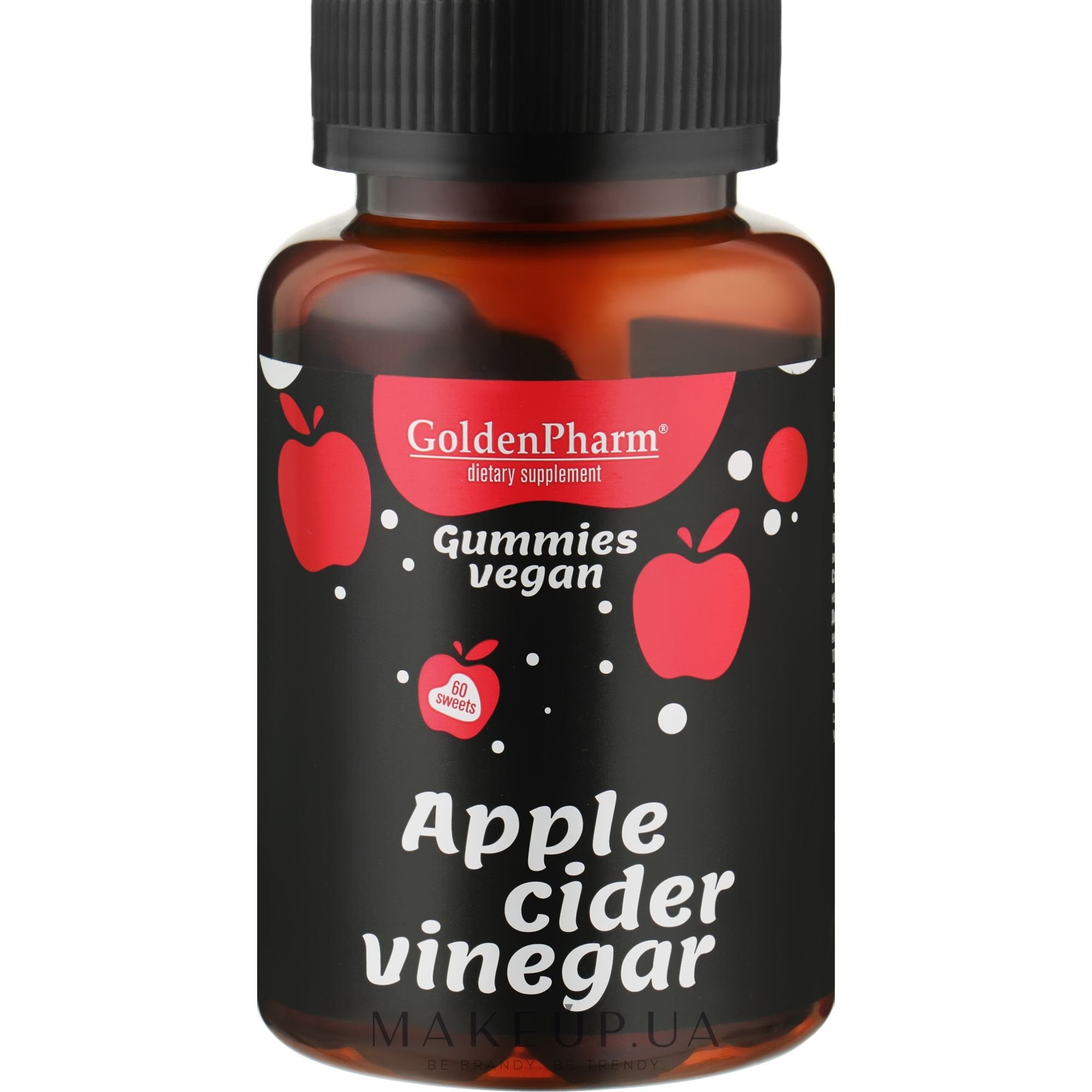 Яблучний оцет Golden pharm Apple Cider Vinеgаr веган мармелад 60 жувальних цукерок - фото 1