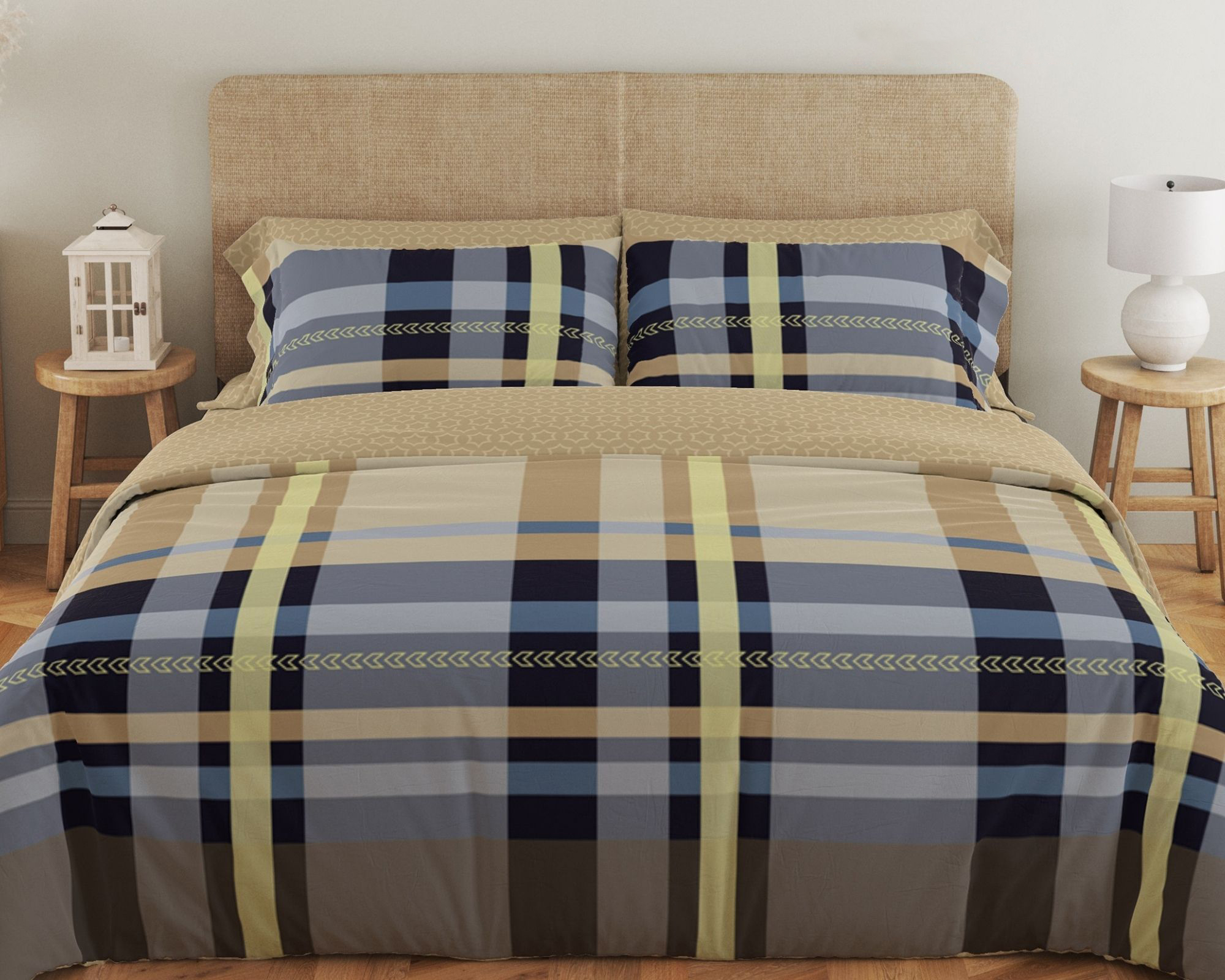 Комплект постельного белья ТЕП Soft dreams Scotland семейный серый с желтым (2-03860_26053) - фото 1