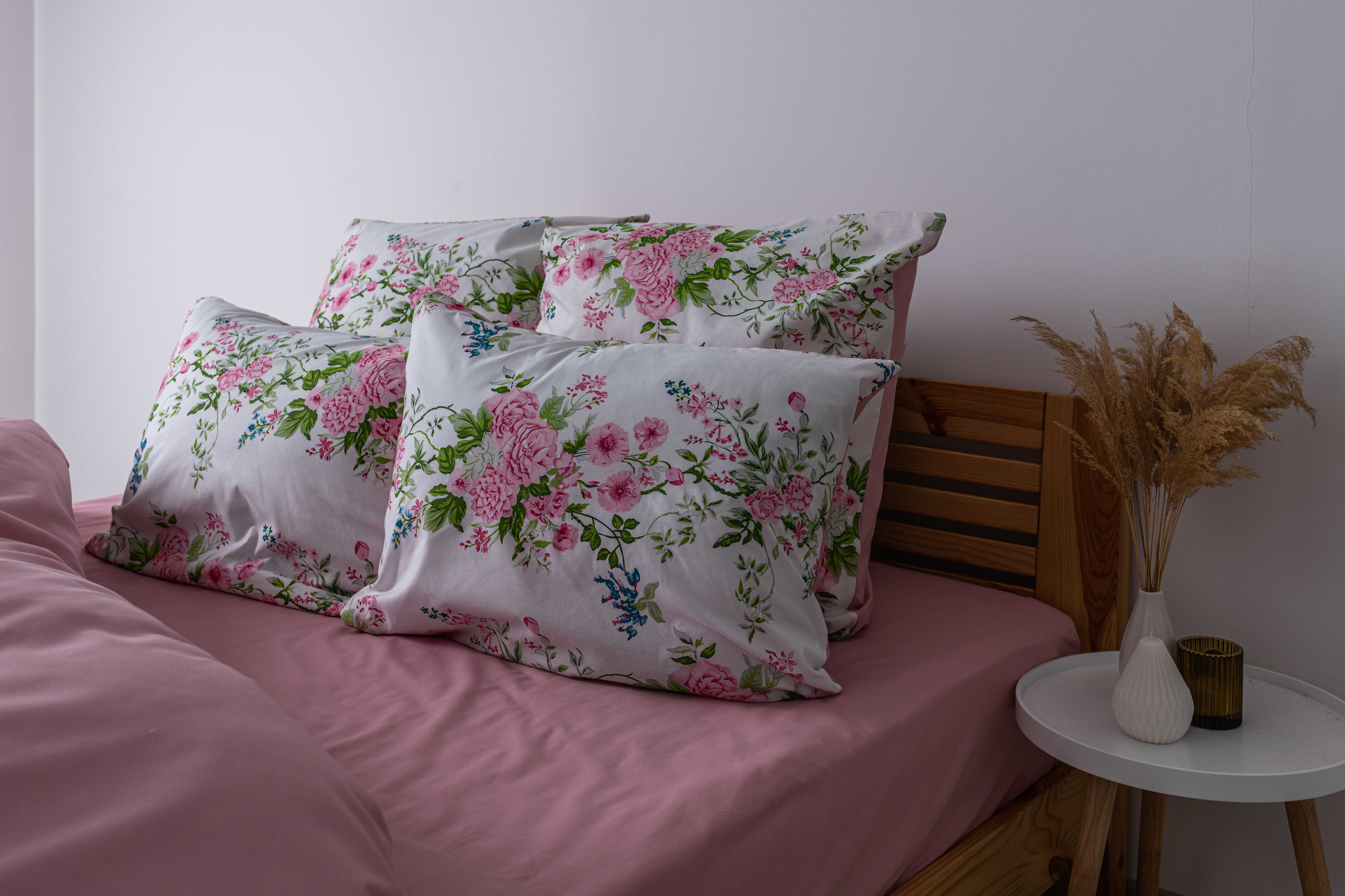 Комплект постельного белья ТЕП Soft dreams Floral Dream двуспальный белый с розовым (2-03858_25839) - фото 5