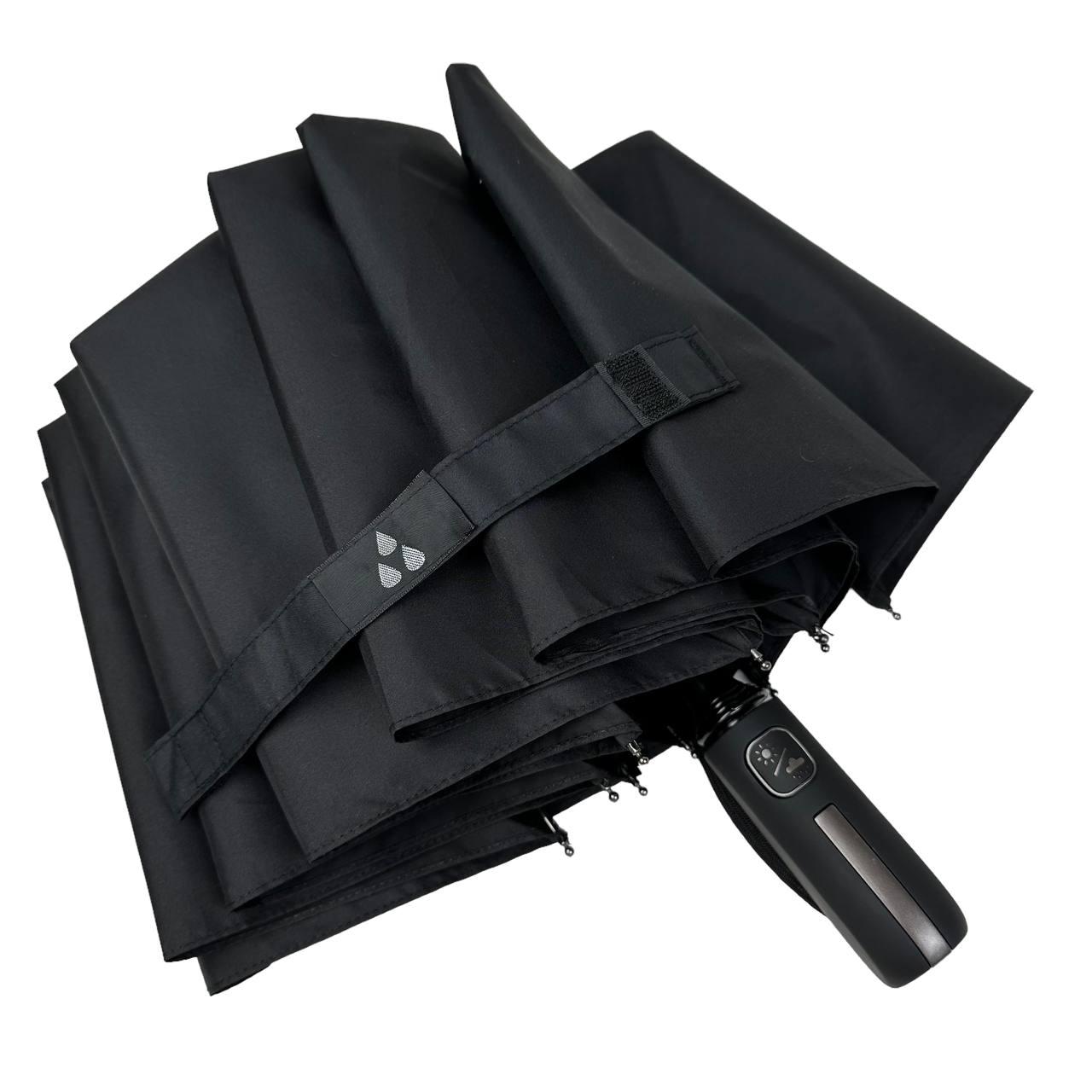Чоловіча складана парасолька напівавтомат Серебряный дождь 98 см чорна - фото 8