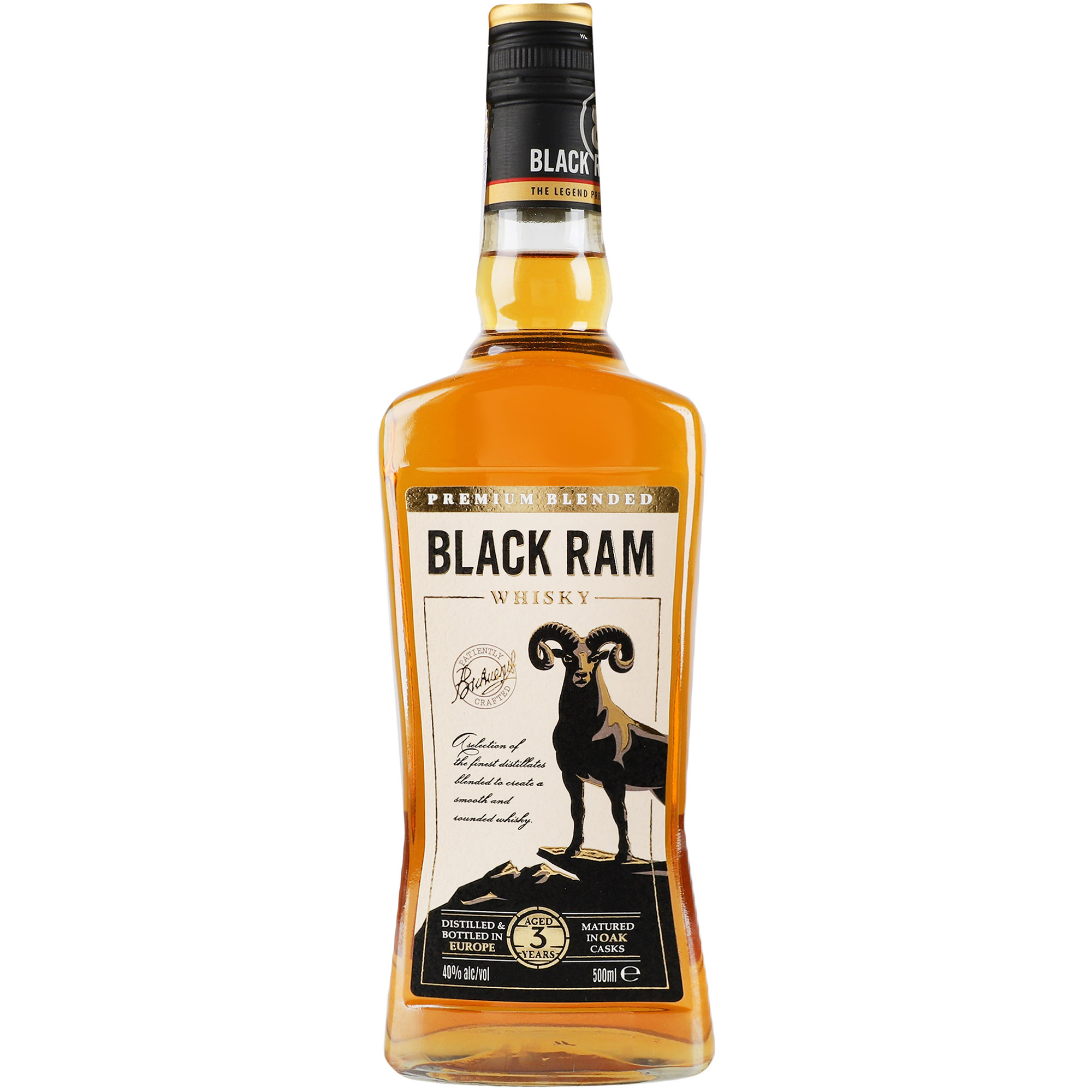 Віскі Black Ram 3 yo Premium Blended Whisky 40% 0.5 л - фото 1