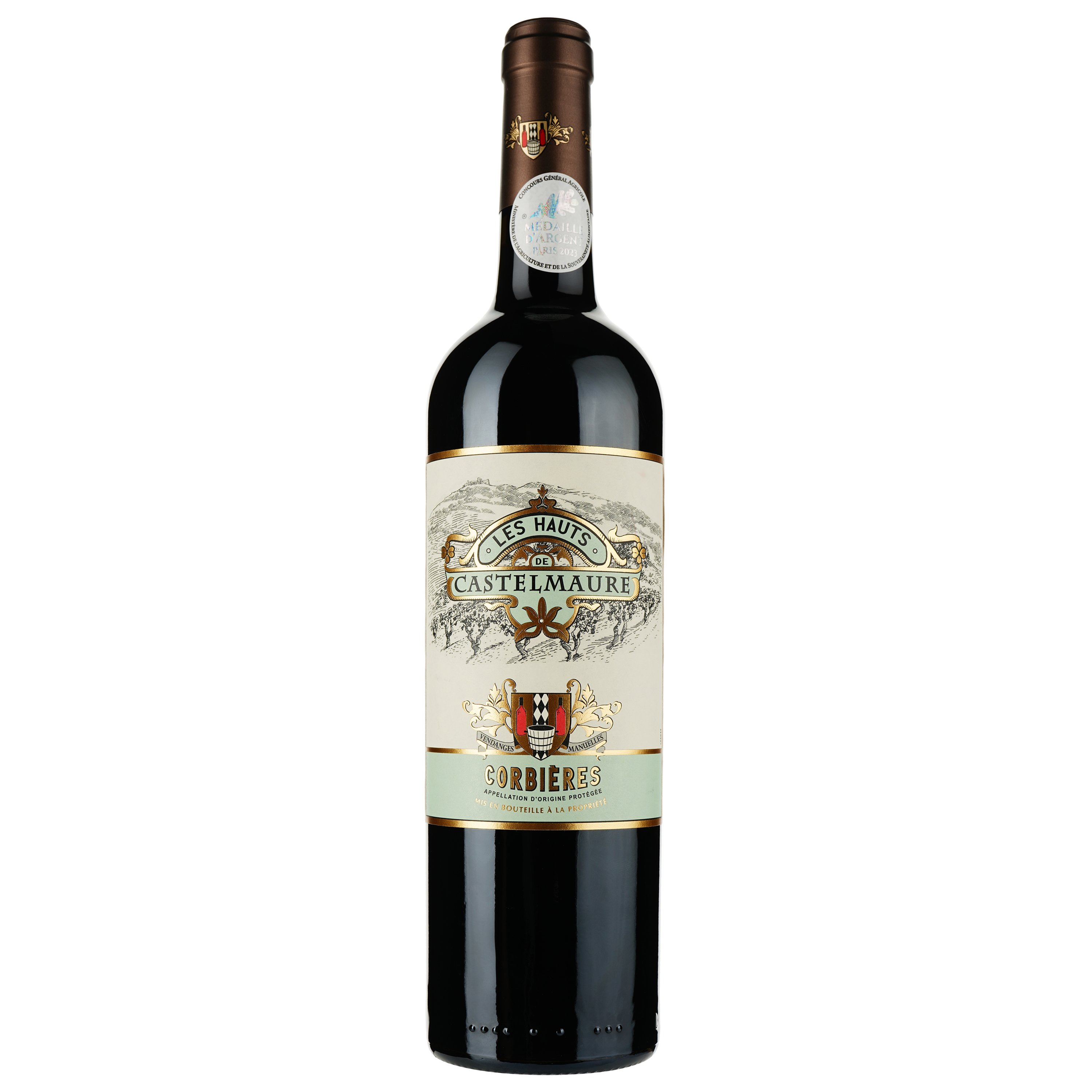 Вино Corbieres Hauts de Castelmaure 2021 червоне сухе 0.75 л - фото 1