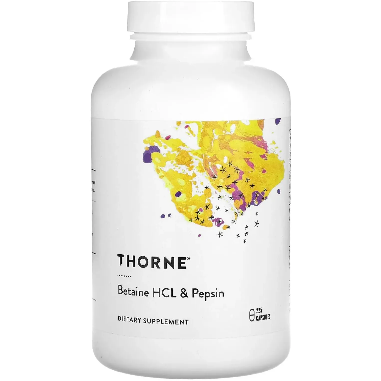 Бетаина гидрохлорид + пепсин Thorne Research Betaine HCL & Pepsin 225 капсул - фото 1