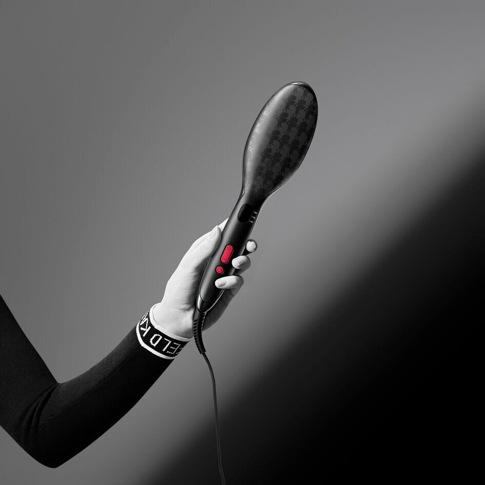 Щетка-выпрямитель Rowenta Powerstraight Karl Lagerfeld, черная (CF582LF0) - фото 6