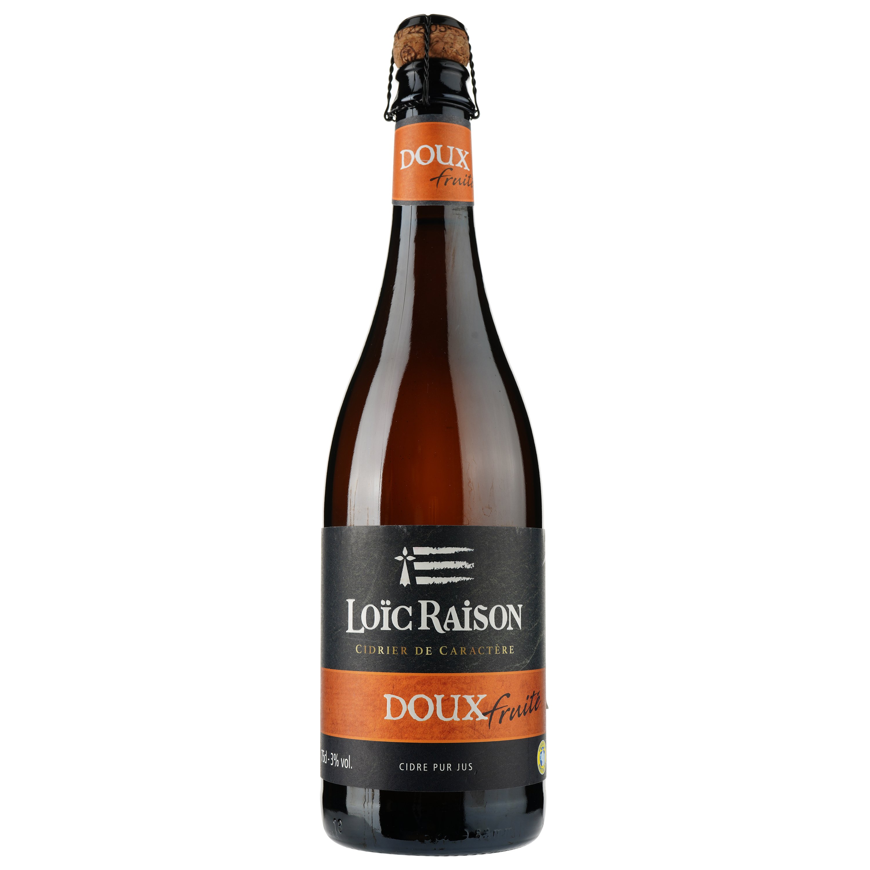 Сидр Loic Raison Cider Doux, яблучний, солодкий, 3%, 0,75 л (503594) - фото 1