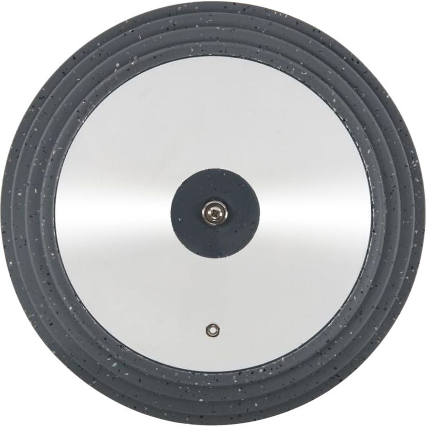 Стеклянная крышка Heinner с силиконовым ободом 28/30/32 см черная (HR-AER-28D32G) - фото 2
