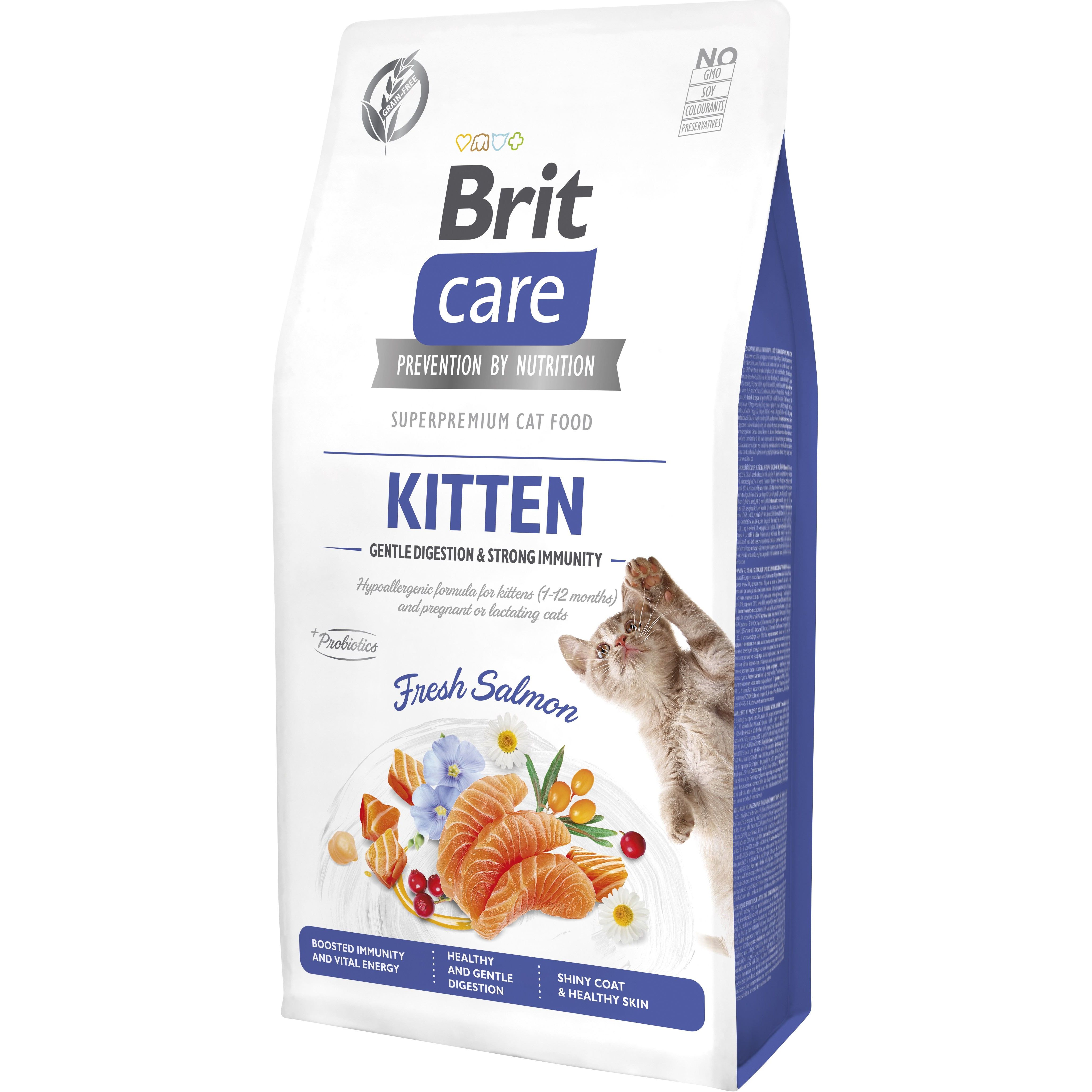 Сухий корм для кошенят Brit Care Kitten Gentle Digestion Strong Immunity з лососем 7 кг - фото 1