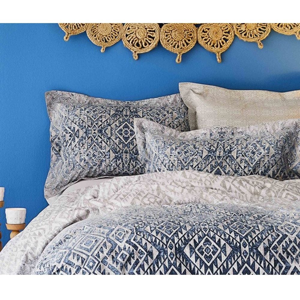 Комплект постельного белья Karaca Home Nitara mavi 2020-1, сатин, евростандарт, голубой (svt-2000022231244) - фото 2