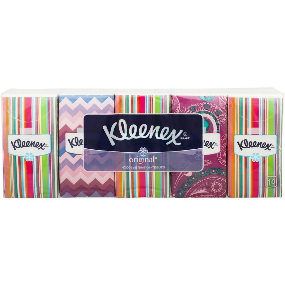 Носовые платочки Kleenex Original, 100 шт. (10 упаковок по 10 шт.) - фото 1