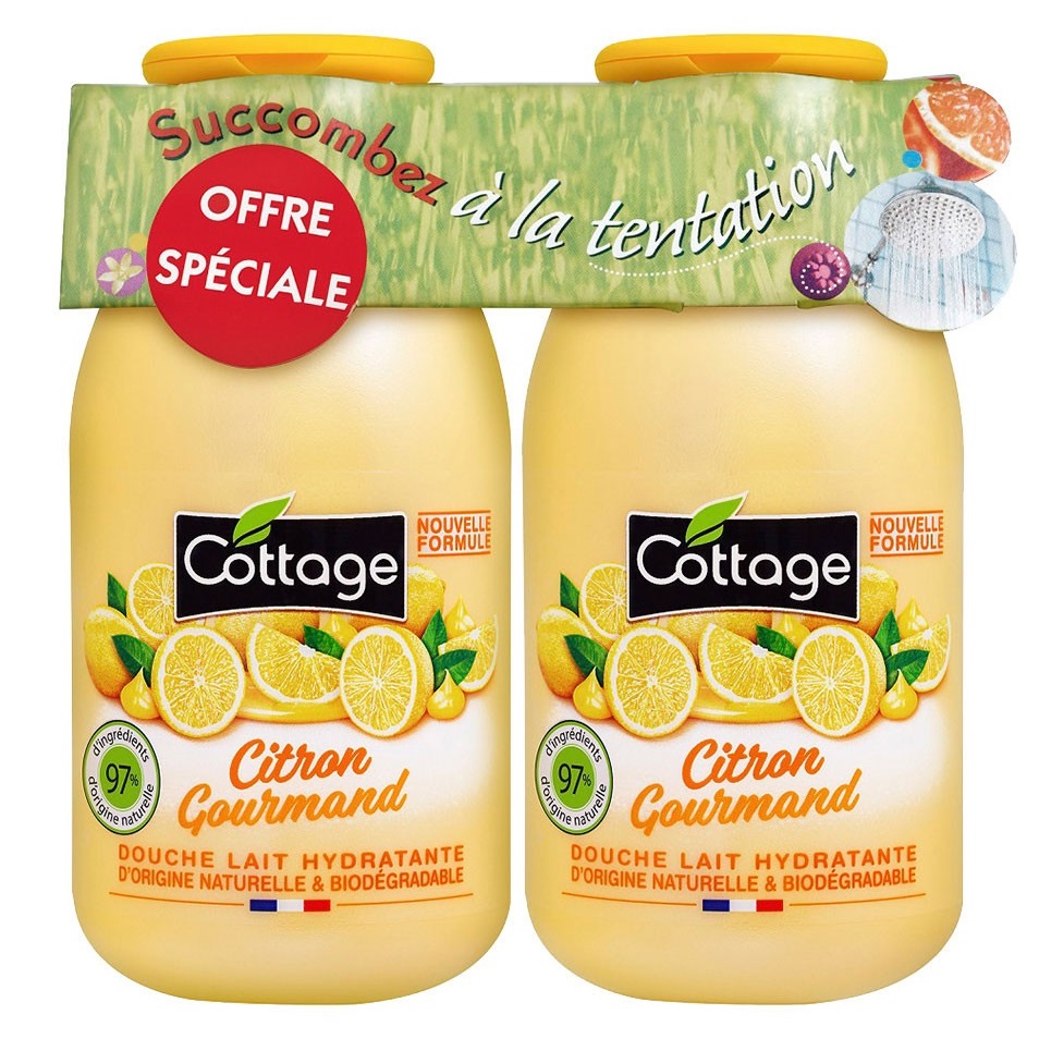 Набір Cottage Gourmet Lemon Молочко для душу, 2шт. х 250 мл - фото 1