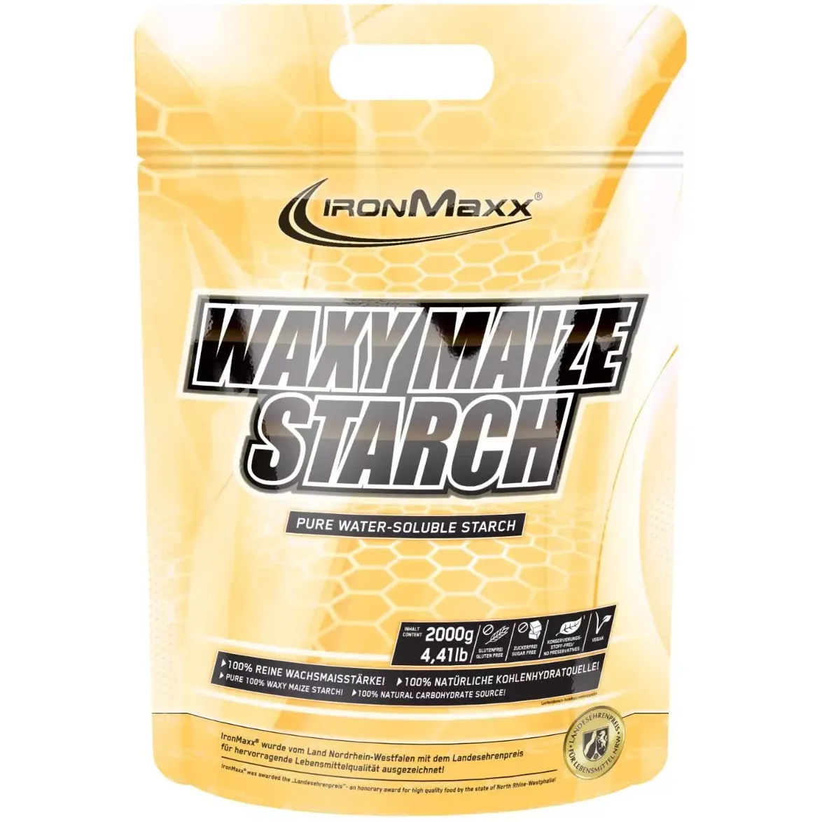 Гейнер IronMaxx Waxy Maize Starch Натуральный 2000 г - фото 1