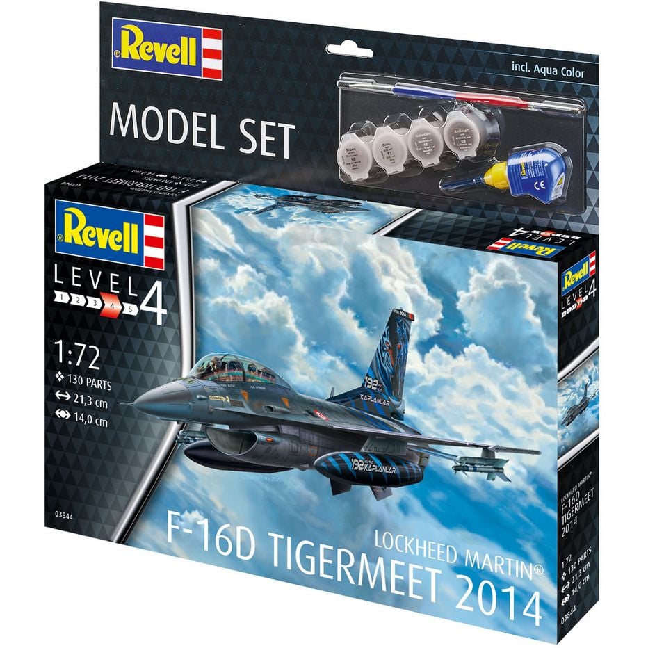 Збірна модель Revell Набір Літак F-16D Tigermeet 2014, рівень 4, масштаб 1:72, 130 деталей (RVL-63844) - фото 1