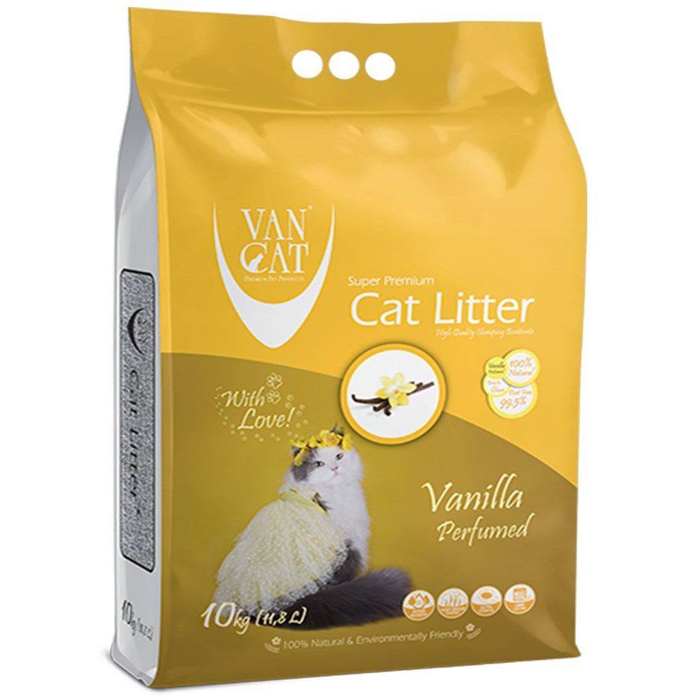 Наполнитель бентонитовый Bentas VanCat Cat Litter Vanilla 10 кг - фото 1